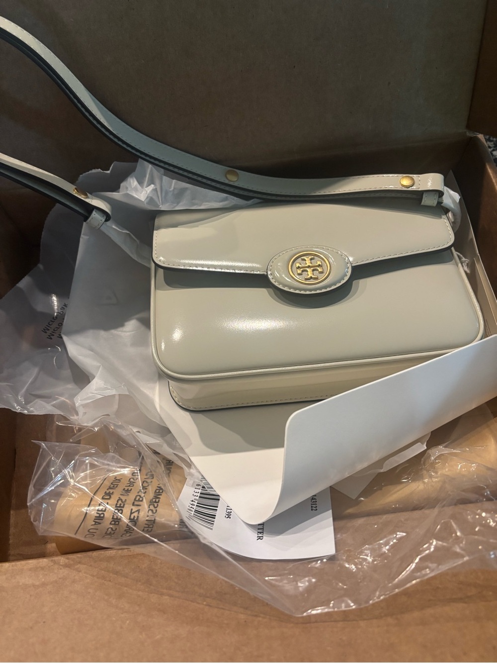 Tory Burch Cream Leather Crossbody Bag